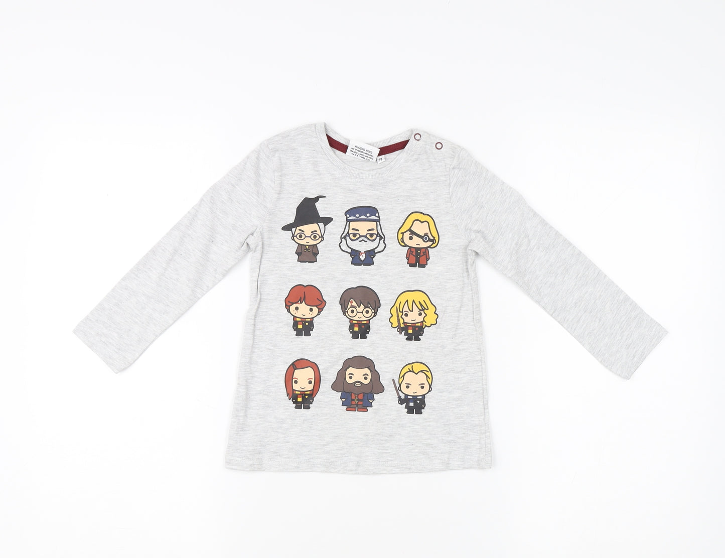 Harry Potter Boys Grey Cartoon Long Sleeve T-Shirt 2-3 Years