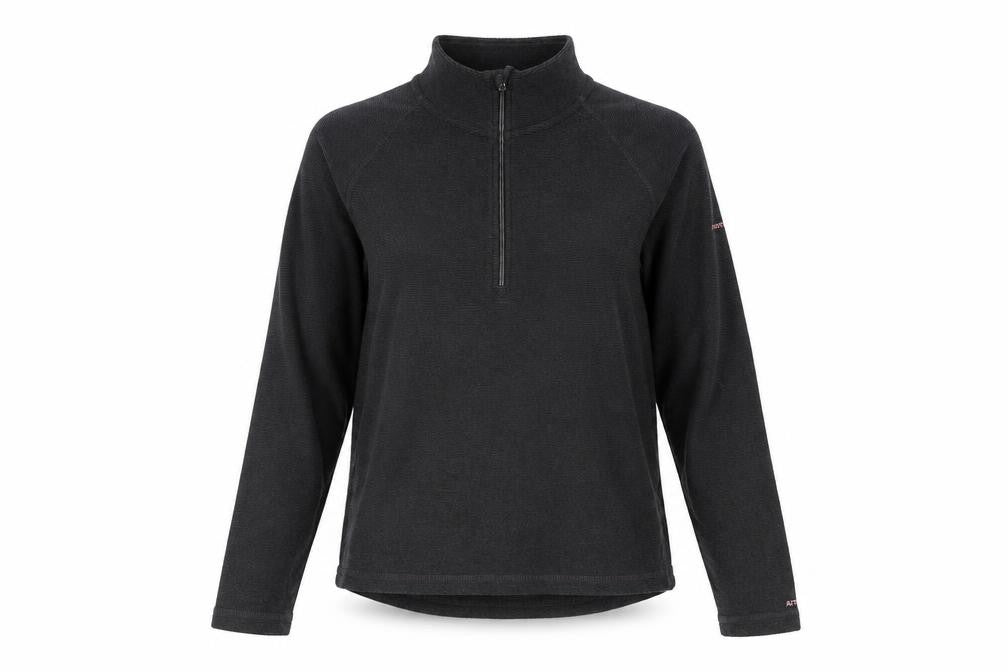 Front view of Trespass Women's Black Lightweight Zip Sweatshirt - L