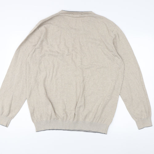 Pierre Cardin Men's Beige V-Neck Pullover Jumper L
