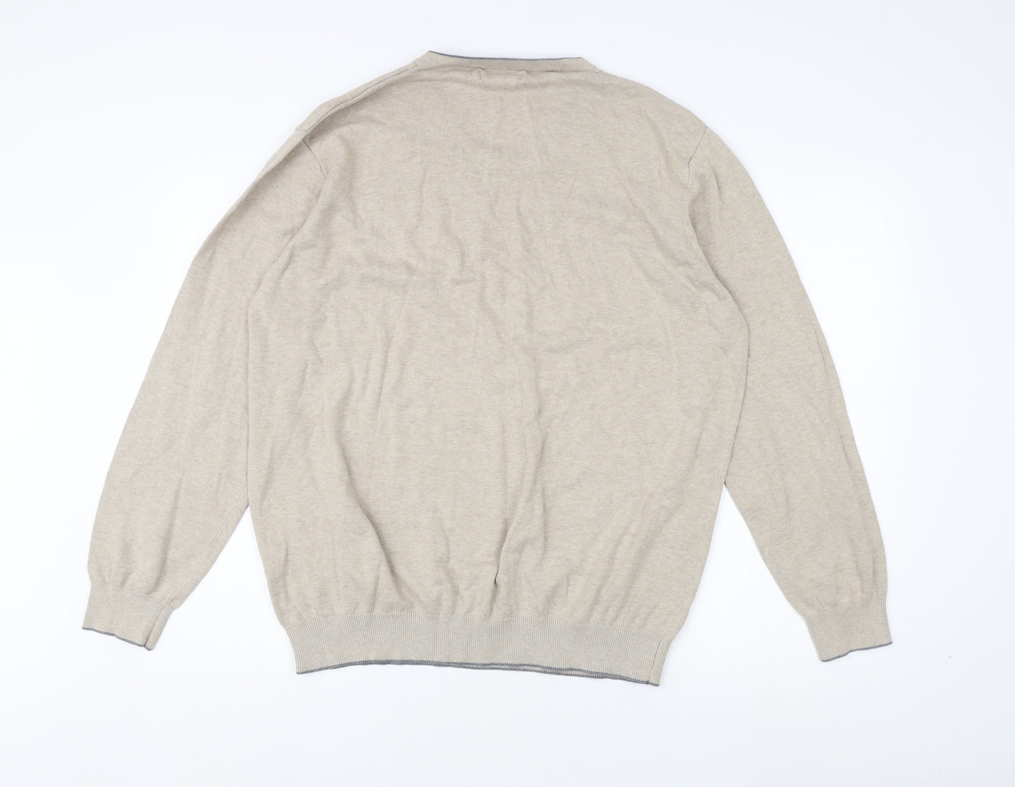 Pierre Cardin Men's Beige V-Neck Pullover Jumper L