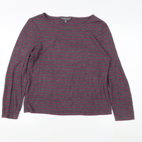 Laura Ashley Women's Multicoloured Striped T-Shirt UK 10