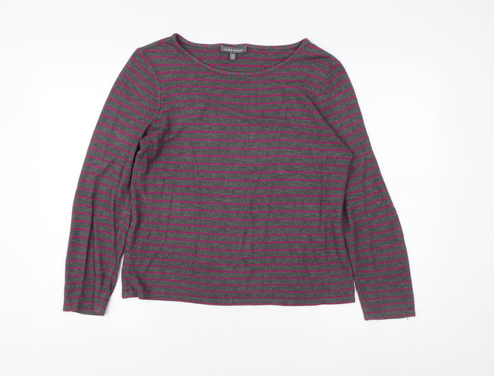 Laura Ashley Women's Multicoloured Striped T-Shirt UK 10