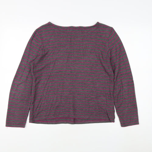 Laura Ashley Women's Multicoloured Striped T-Shirt UK 10
