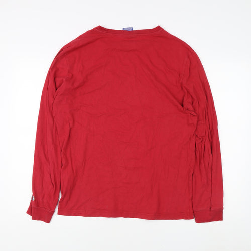 Champion Men's Red Long Sleeve T-Shirt M