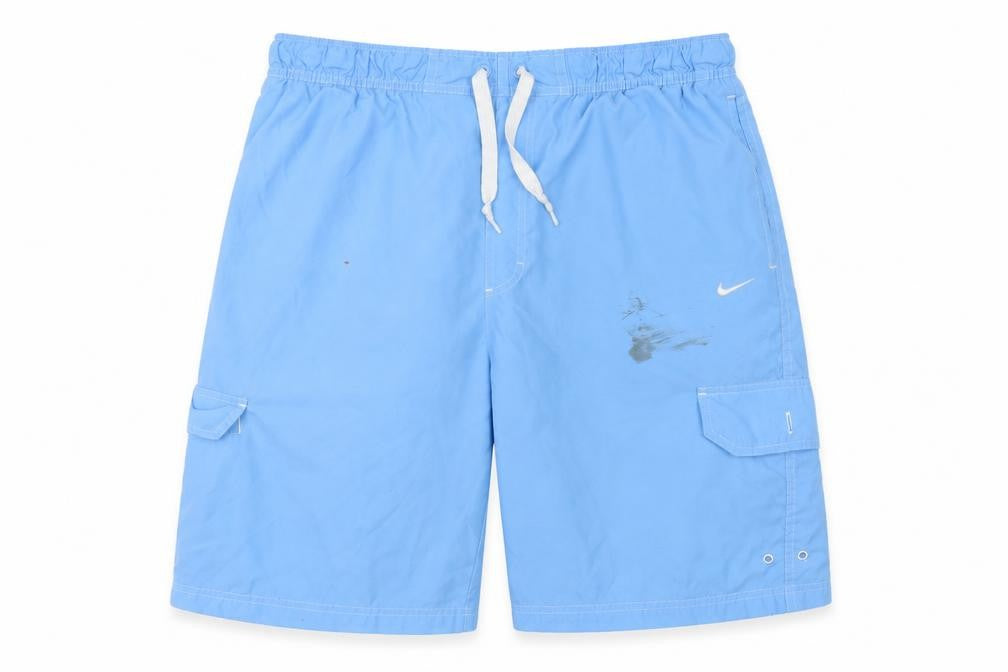 Front view of Nike Men's Blue Board Shorts L Elastic Drawstring Fit