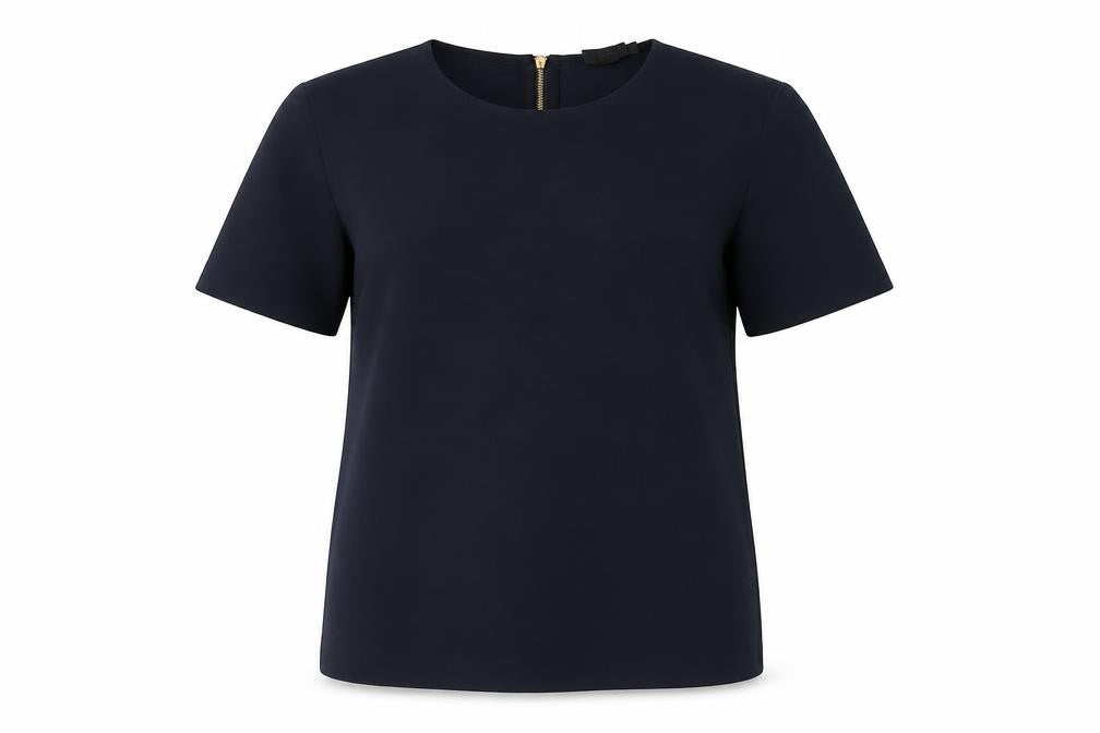 Front view of DKNY Women's Blue Basic T-Shirt -, size S, Casual