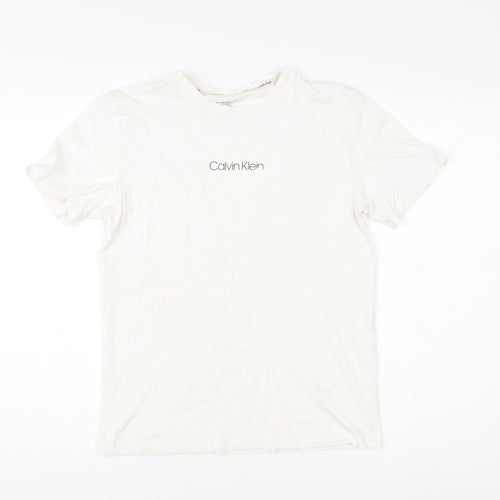 Calvin Klein Kids Unisex White T-Shirt, Size 14-15 Years