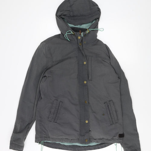 Fat Face Women's Grey Jacket Size 10 Hooded Vintage