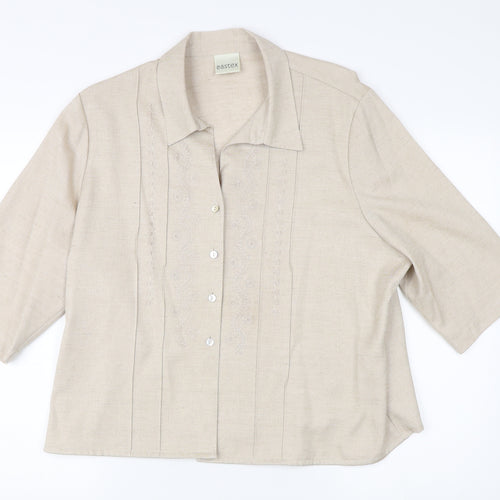Eastex Women's Beige Button-Up Shirt UK 20 Casual