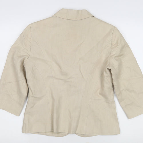 Planet Women's Beige Linen Blazer - Size 8, Classic Style