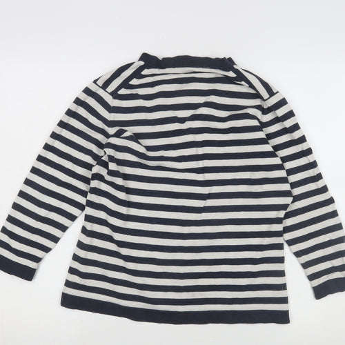 Jaeger Women's Multicoloured Striped Henley Jumper L