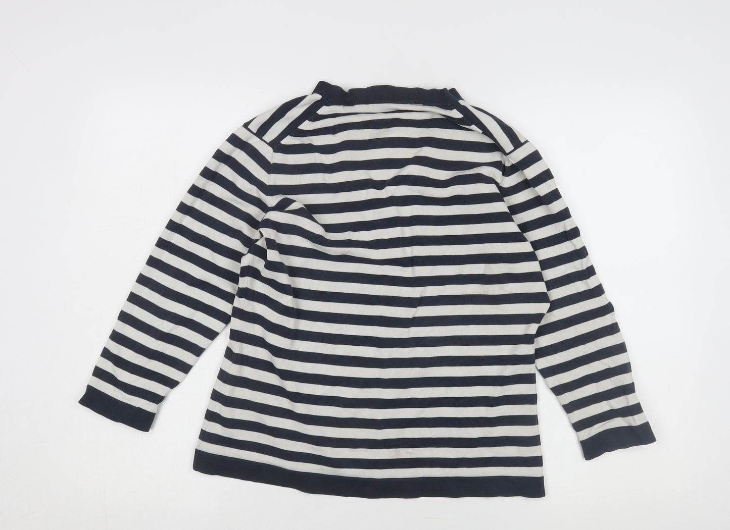 Jaeger Women's Multicoloured Striped Henley Jumper L
