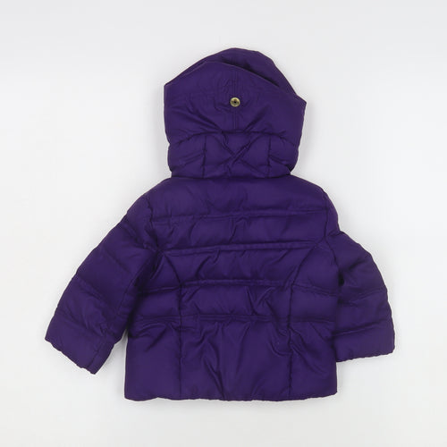 Ralph Lauren Purple Unisex Baby Puffer Jacket 12 Months