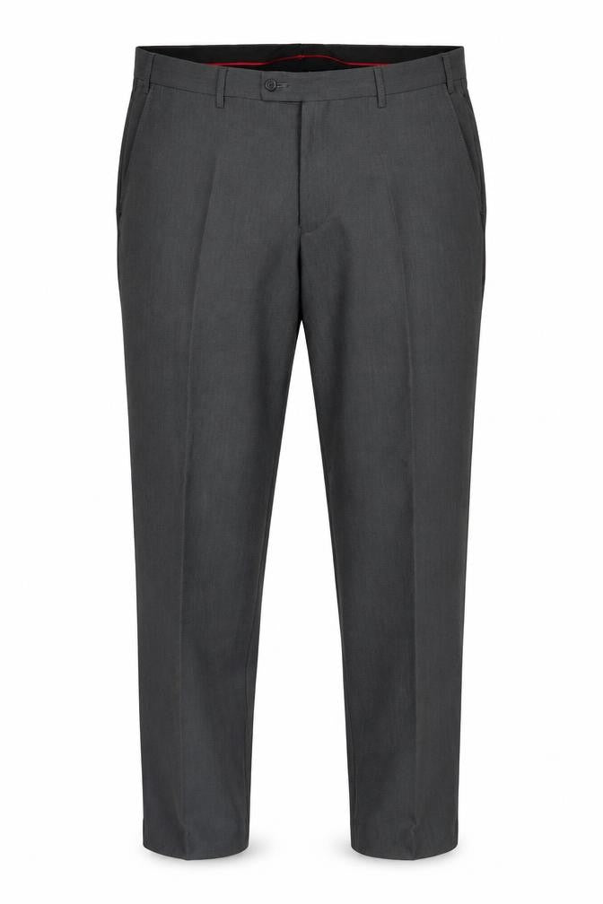Front view of Bossi Men's Grey Trousers, size 38, Formal Style