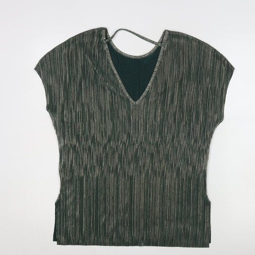 Apricot Womens Green V-Neck Top Sz 10