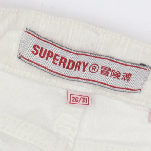 Superdry Women's White Flared Trousers, Size 26