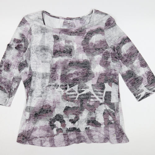 Women's Multicoloured Geometric T-Shirt Size 14