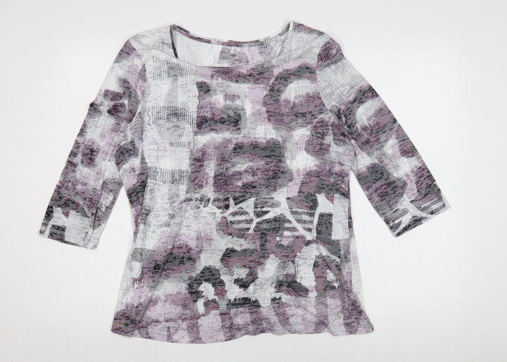 Women's Multicoloured Geometric T-Shirt Size 14