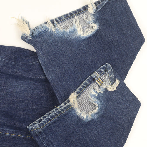 Lee Men's Blue Straight Jeans 29W 34L Vintage Distressed