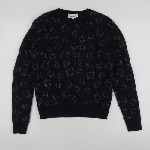 Women’s Black XS Animal Print Pullover Jumper