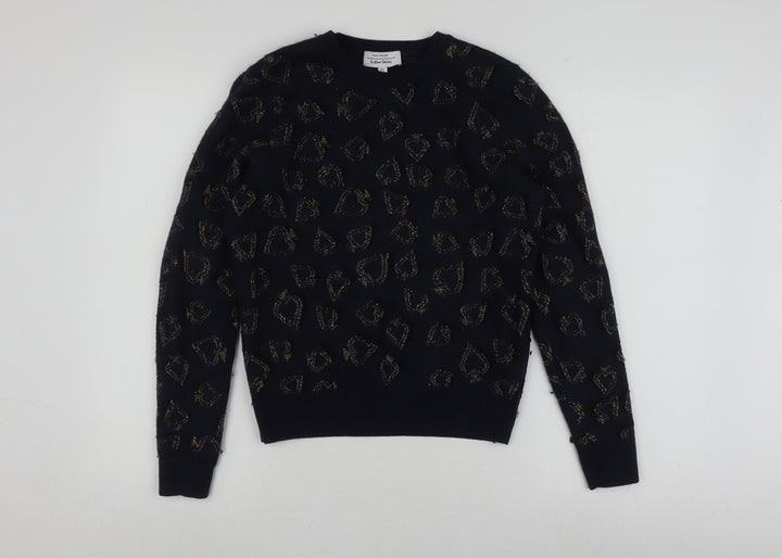 Women’s Black XS Animal Print Pullover Jumper