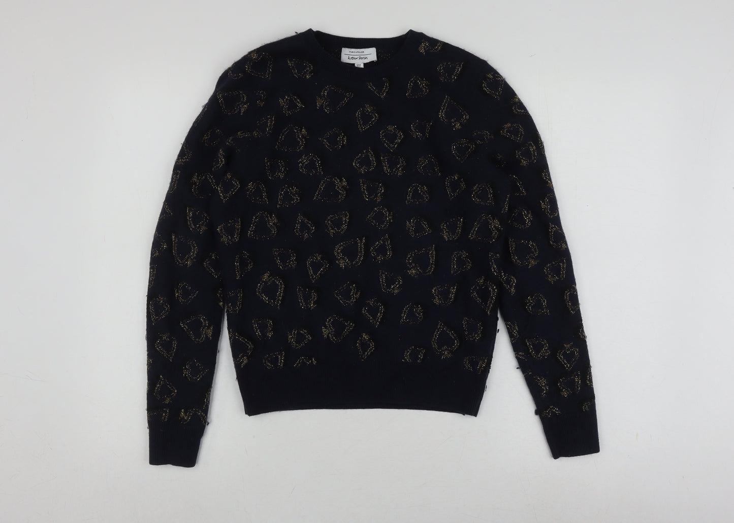 Women’s Black XS Animal Print Pullover Jumper