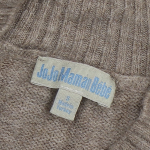 JoJo Maman Bébé Beige V-Neck Pullover Jumper, S, Women