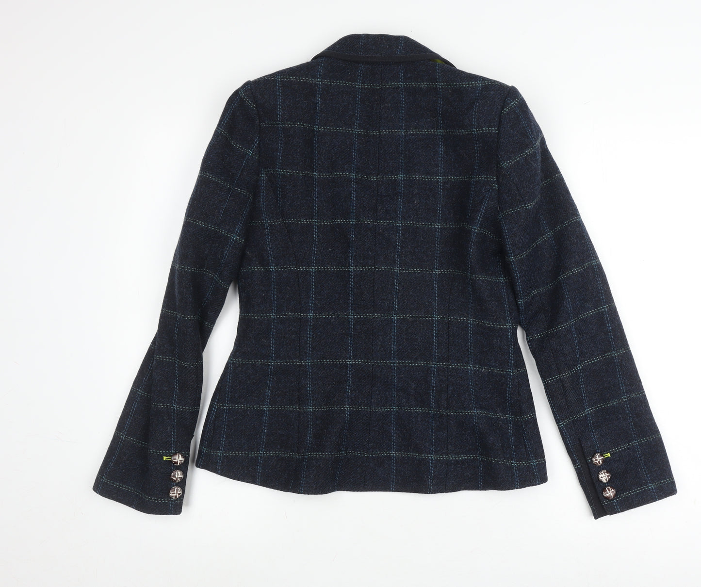 Boden Women's Blue Check Wool Blazer Size 8