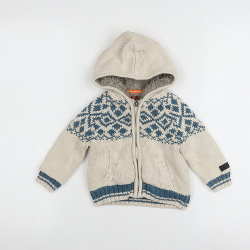 Ben Sherman Unisex Baby Hooded Knit Jacket Beige 6-12 Months