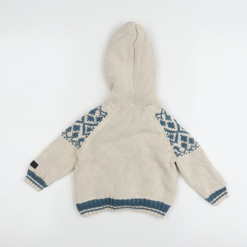 Ben Sherman Unisex Baby Hooded Knit Jacket Beige 6-12 Months