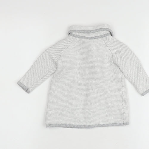 The White Company Grey Unisex Baby Cardigan 3-6 Months Knit Autumn Winter