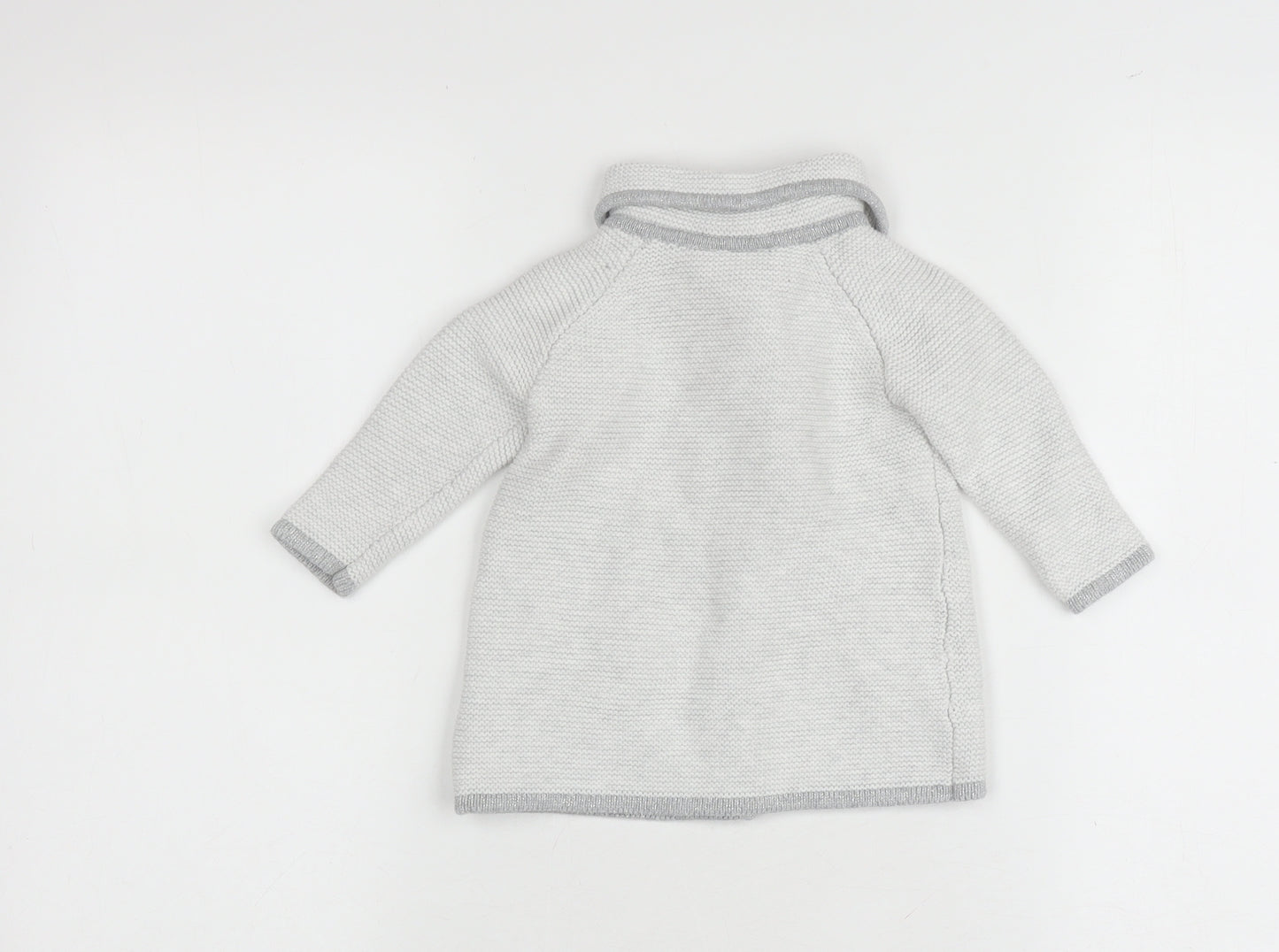 The White Company Grey Unisex Baby Cardigan 3-6 Months Knit Autumn Winter