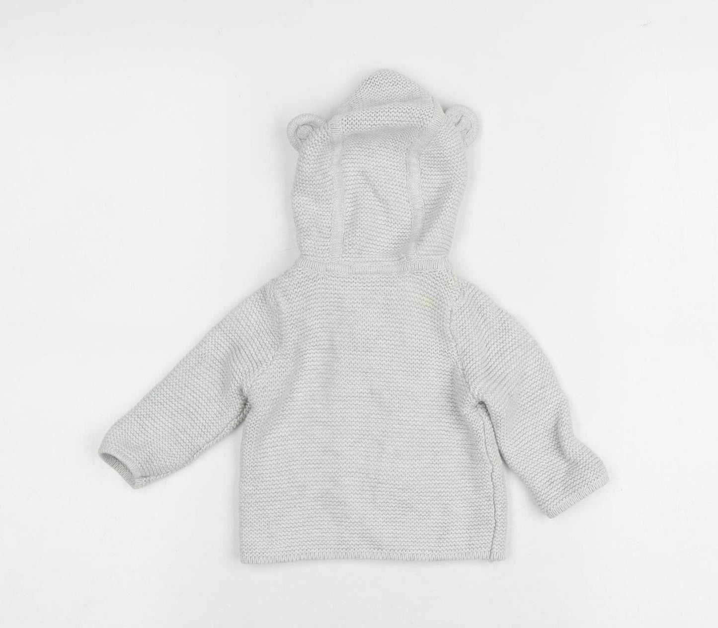 The Little White Company Baby Grey Hooded Cardigan 0-3 Months