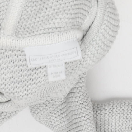 The Little White Company Baby Grey Hooded Cardigan 0-3 Months