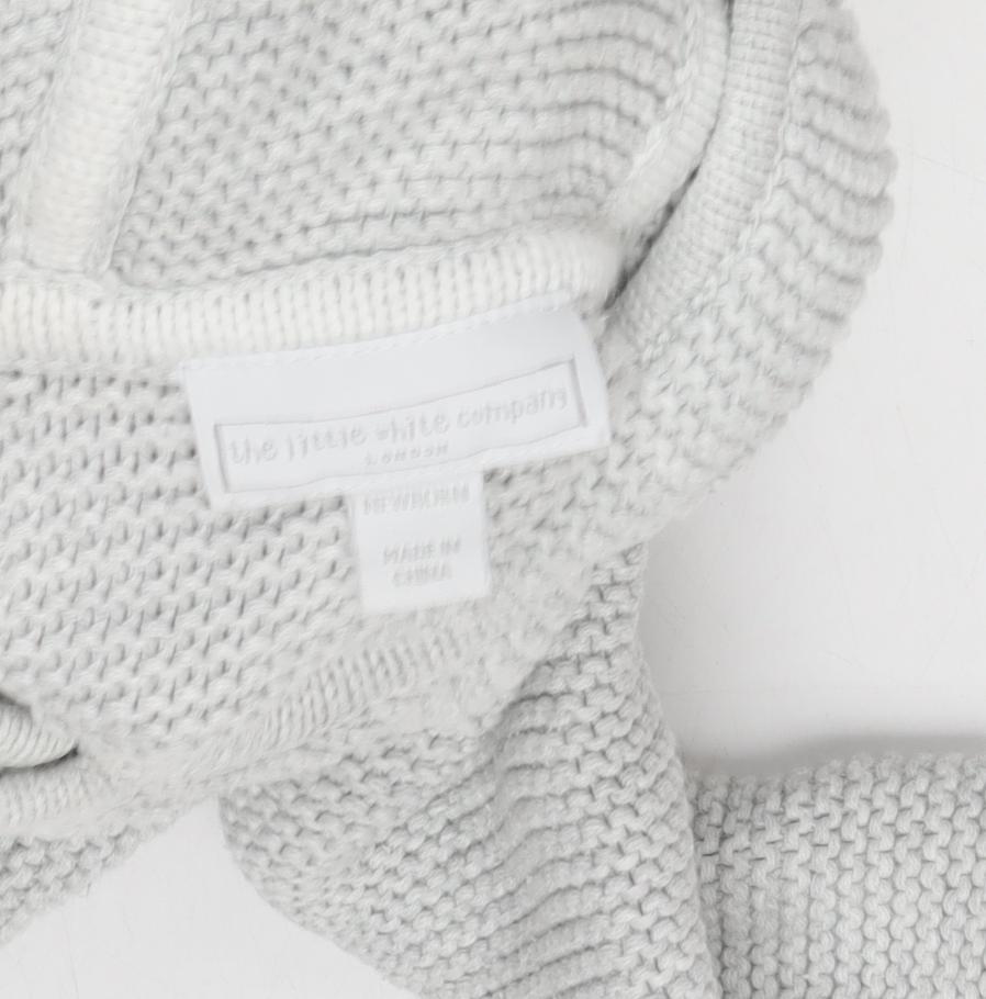 The Little White Company Baby Grey Hooded Cardigan 0-3 Months