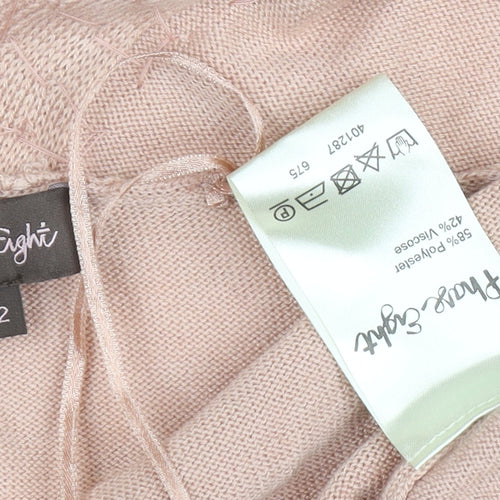 Phase Eight Women's Pink Fringe Open Front Cardigan Size 12