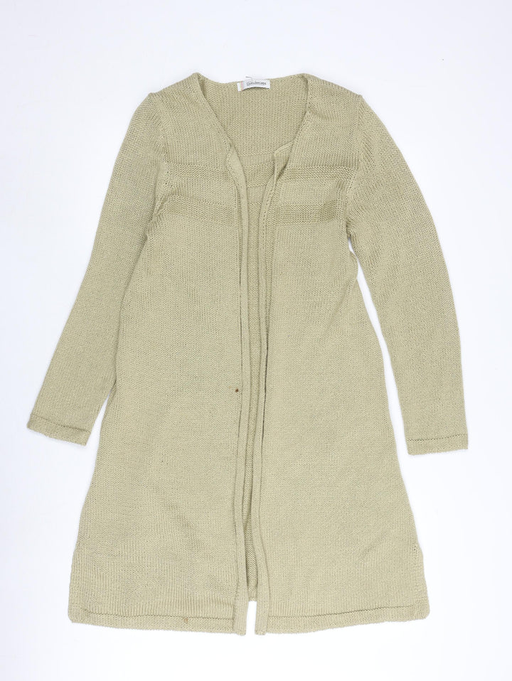 Kaleidoscope Beige Women's Open Front Cardigan Size 12