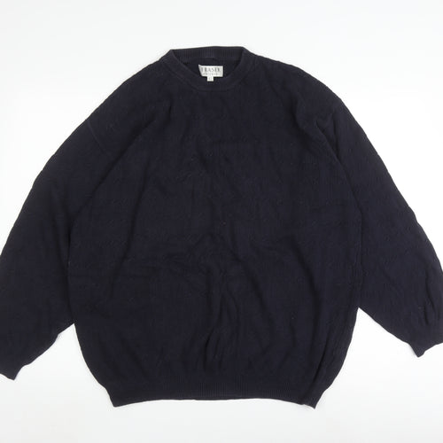 Fraser Men's Black XL Pullover Crew Neck Cable-Knit Jumper