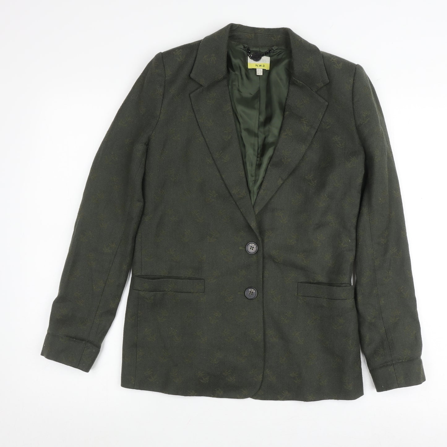 Hobbs Green Wool Blazer Women’s Slim Fit Size 6
