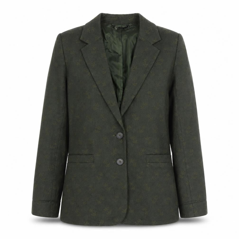 Front view of Hobbs Green Wool Blazer Women’s Slim Fit, size UK 6