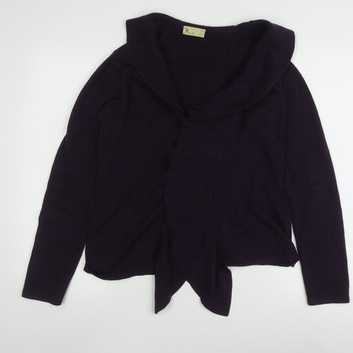 BHS Women's Black Open Front Cardigan Size 12 Cotton