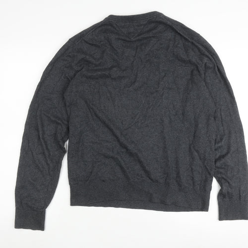 Tommy Hilfiger Men's Grey V-Neck Pullover Jumper M