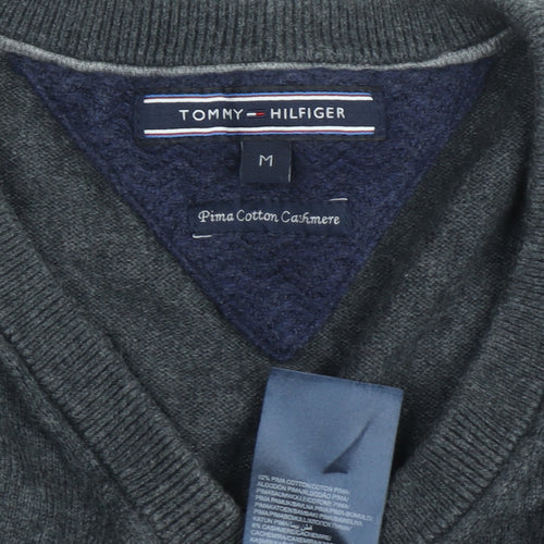 Tommy Hilfiger Men's Grey V-Neck Pullover Jumper M