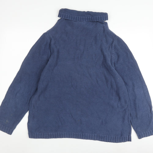 Cotton Traders Women's Blue Pullover Cowl Neck Jumper Size 18