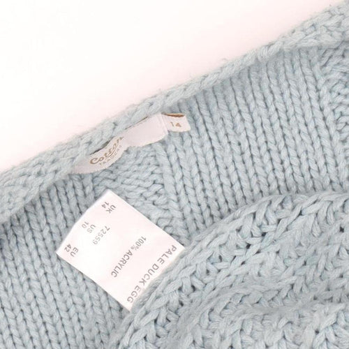 Cotton Traders Women's Blue Open Front Cardigan Size 14