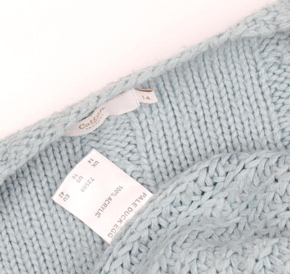 Cotton Traders Women's Blue Open Front Cardigan Size 14