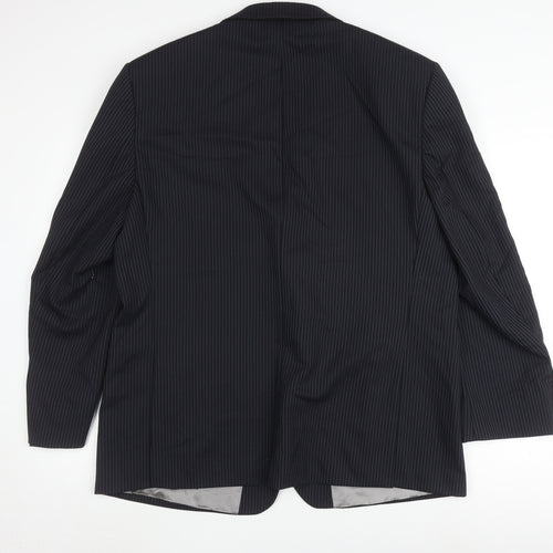 Marks and Spencer Men's Blue Striped Suit Jacket 48L