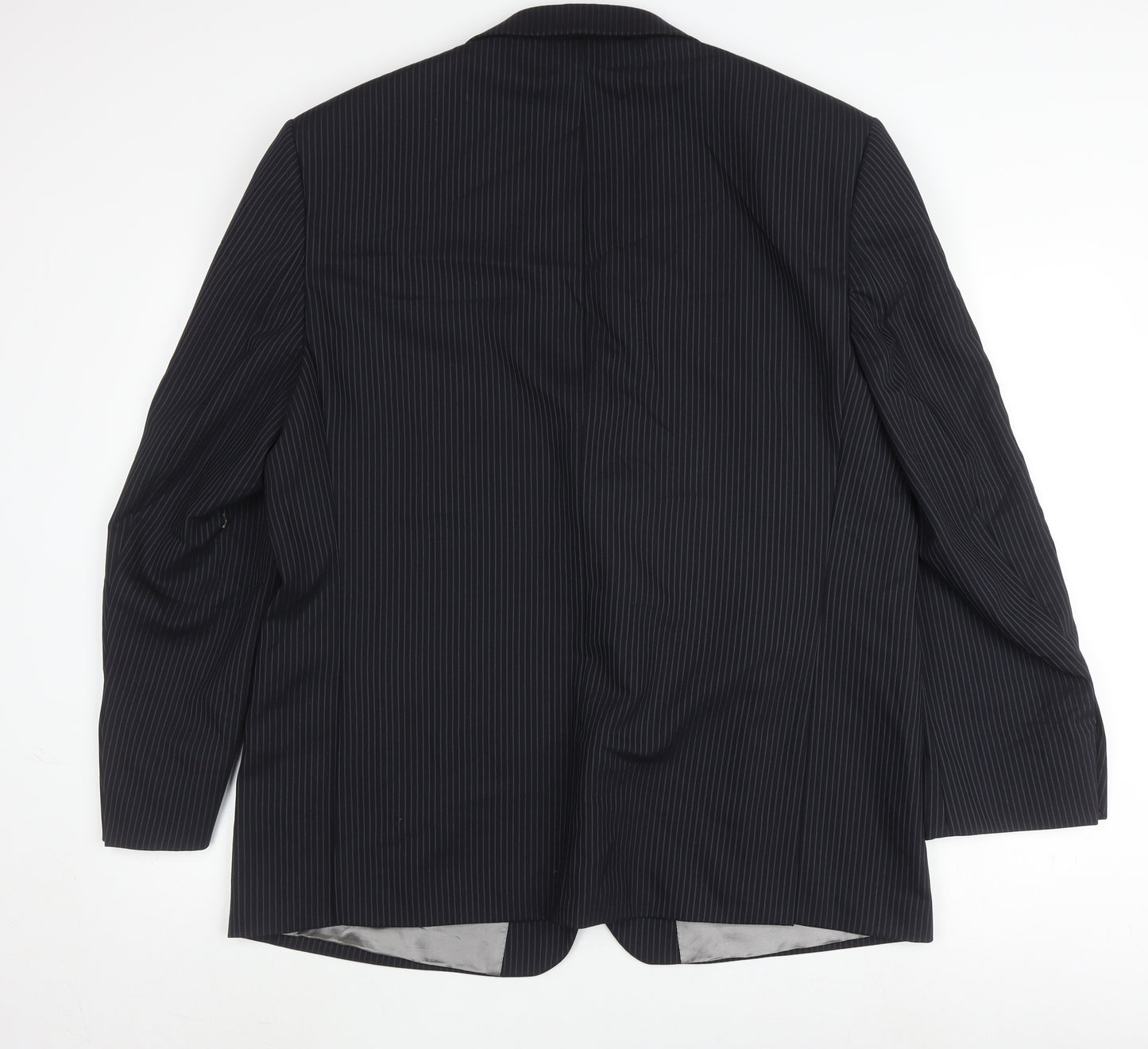 Marks and Spencer Men's Blue Striped Suit Jacket 48L