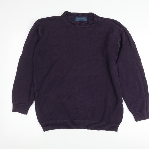 Debenhams Men's Purple Cotton Pullover, Size M