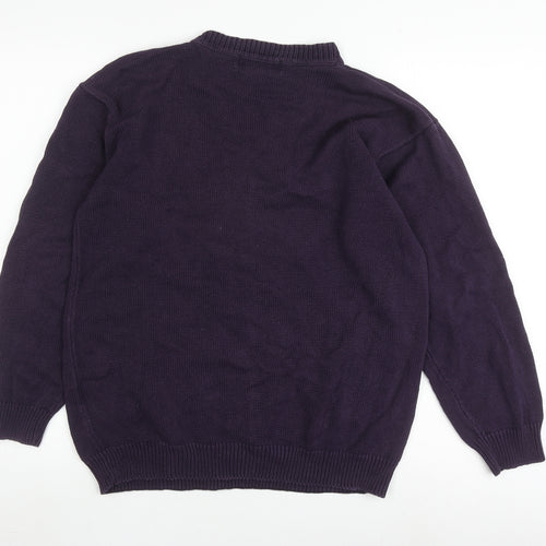 Debenhams Men's Purple Cotton Pullover, Size M